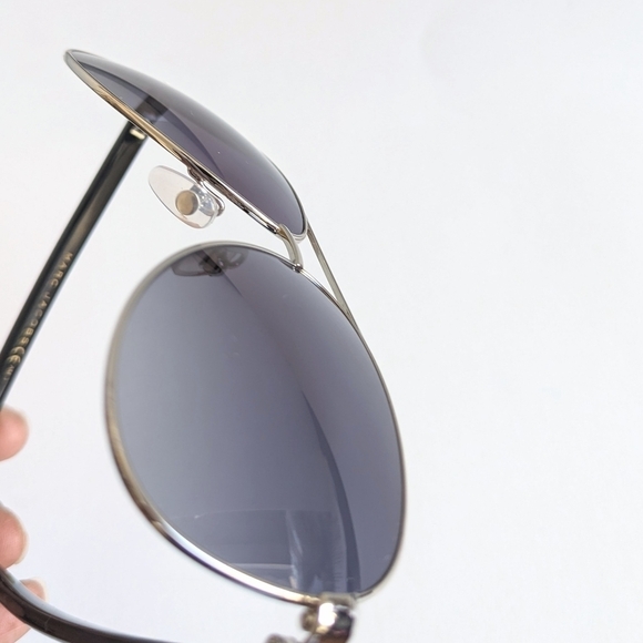 Marc Jacobs Marc 71/s 084j Hd Aviator Sunglasses Black Silver, Hardcover Case - Picture 5 of 14